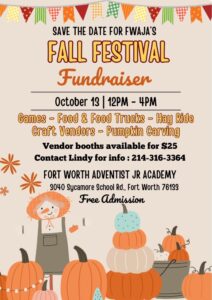 Flyer to FWAJA's Fall Festival event